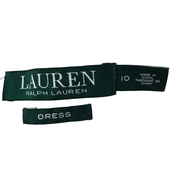 Ralph Lauren dress sz 10 sleeveless midi blue white artisan print classy elegant - Picture 5 of 11